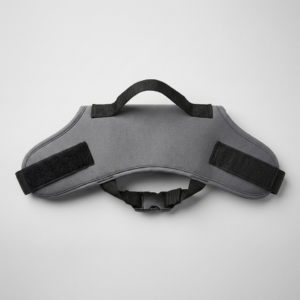 Dog rear-lift support harness with padded handle